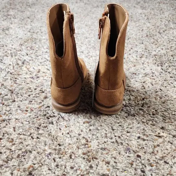 Cat & Jack Microsuede Fashion Toddler Girl's Size 5 Boots - Brown With Faux Fur - Picture 4 of 9